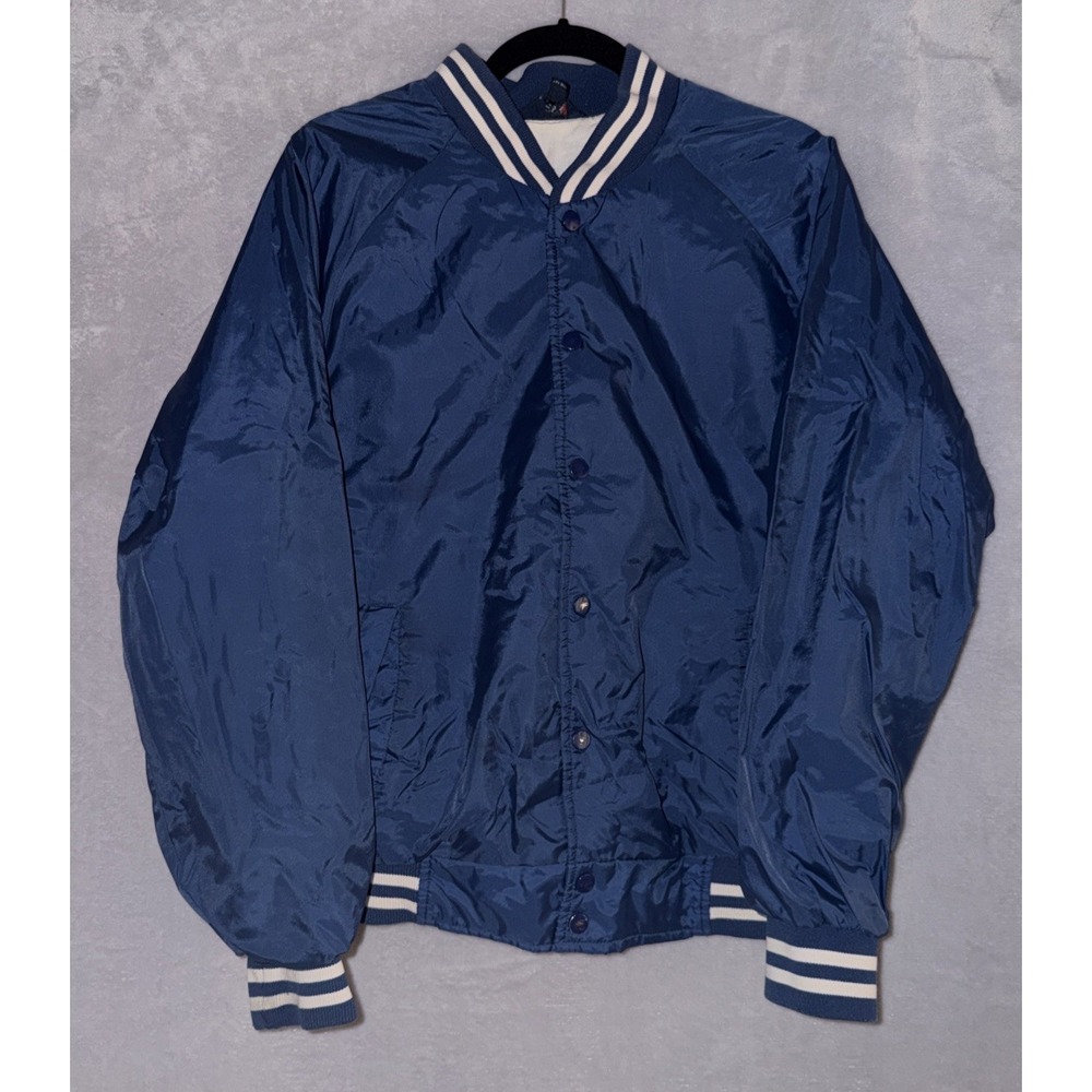 Vintage Trax Blue Nylon Windbreaker Jacket Men Size Large